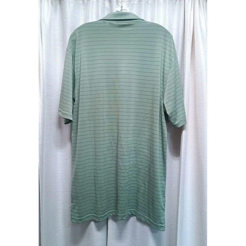 Dunning Golf Men's Size XL Green Striped‎ Golf Polo Outdoor Made In India